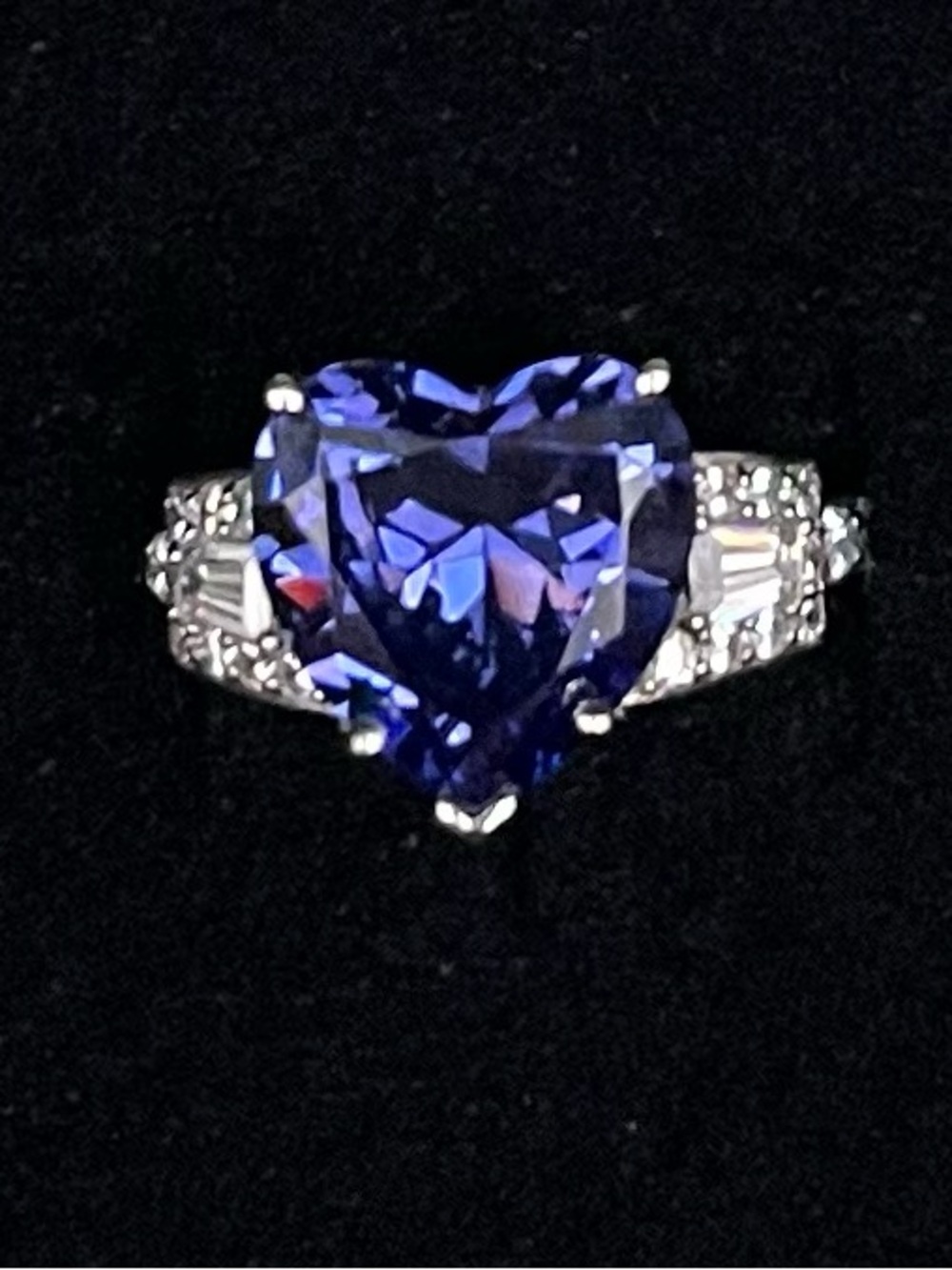 NWT Victoria Wieck Heart Cut simulated Tanzanite or simulated Amethyst. 925 SS 8 - Picture 9 of 9
